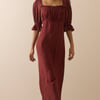 Red Floral Frill Trim Winslet Midi Dress