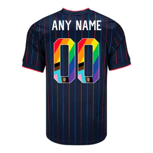 Men's Nike USWNT 2025 Pride Personalized Heartbeat Away Stadium Jersey / 2X