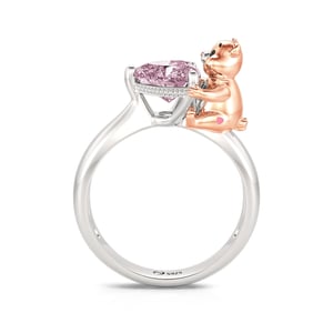 Jeulia Hug Me "Cheer Bear" Heart Cut Sterling Silver Ring