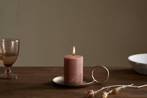 nkuku Rustic Soy Blend Mini Pillar Candle | Candles & Home Fragrance | Rust | Mini 8 x 7 cm