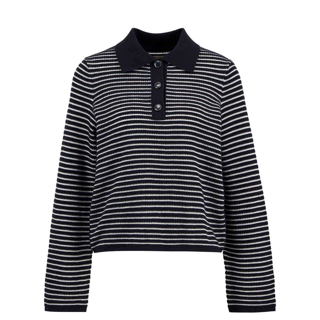 Barbour Womens Inez Striped Collared Jumper Dark Navy Stripe