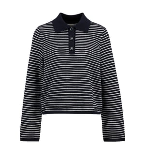 Barbour Womens Inez Striped Collared Jumper Dark Navy Stripe