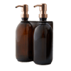 Nickel Double Wall Mounted Soap Dispenser