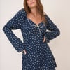 Navy Polka Dot Lyon Mini Dress