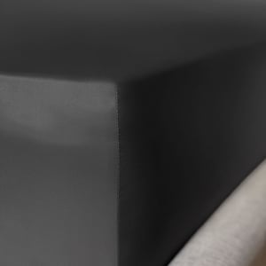 Charcoal Pure Silk Fitted Sheet - UK Emperor | Euro Super King (35cm Deep)