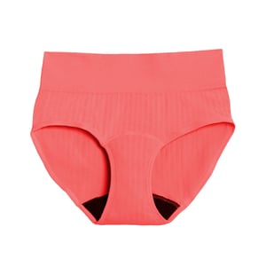 The High Waisted Period. in SportyStretch For Heavy Flows - Coral / XL