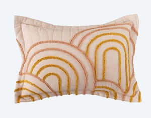 QE Home Maeve Pillow Sham, Geometric, Yellow, King
