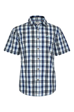 Weird Fish Judd Short Sleeve Check Shirt Blue Surf Size XL
