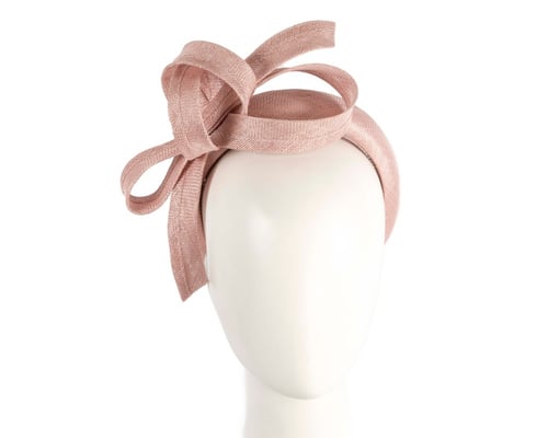Sculpted dusty pink sinamay bow headband