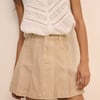 Stone Pleated High Waisted Mini Skirt