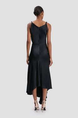 Victoria Beckham Posy Midi Dress In Navy - 14 - Womens