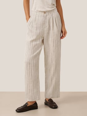 100% Linen Sketch Stripe Suit Set ELOISE - Sketch Stripe / Pants / XXL