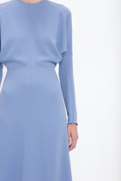Victoria Beckham Dolman Midi Dress In Bluebell - 16 - Womens