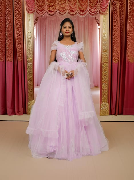 Net Fabric Gown with Sequin & Beads work by Shreekama