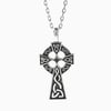 Jeulia "Celtic Trinity" Cross Sterling Silver Necklace