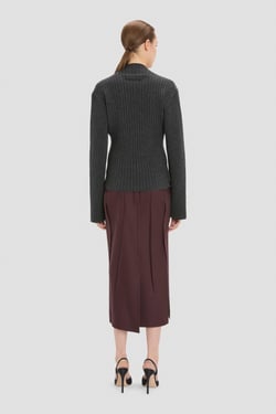 Victoria Beckham Rib Jumper In Ore Melange - XL - Womens