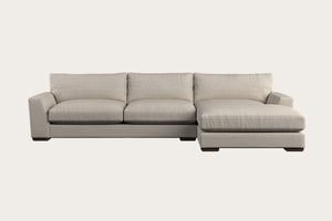 nkuku Guddu Large Right Hand Chaise Sofa | Make To Order | Brera Linen Natural | No Colour