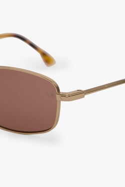 Victoria Beckham Metal Sunglasses In Gold Honey Havana - ONE SIZE - Womens