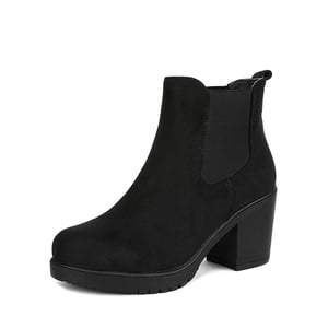 DREAM PAIRS Chunky High Heel Chelsea Ankle Boots