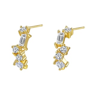 Stardust Charm Hoop Earrings Sterling Silver