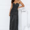 Glittering Vibes Strapless Maxi Dress Black
