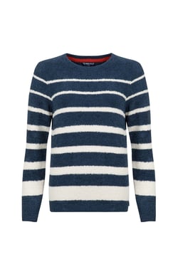 Weird Fish Wanda Cosy Knit Stripe Jumper Navy Size 22