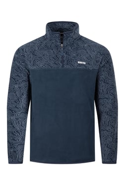 Weird Fish Gilbert 1/4 Zip Printed Microfleece Navy Size XL