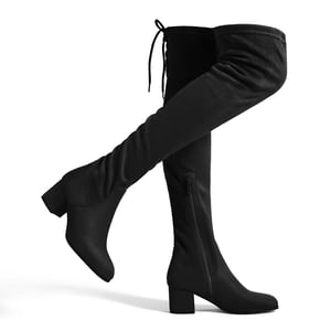 DREAM PAIRS Laurence Chunky Heel Thigh High Boots