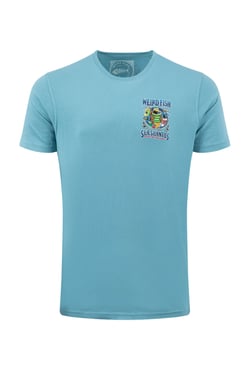 Weird Fish Sea Shanties Back Print Artist T-Shirt Smoked Blue Size M