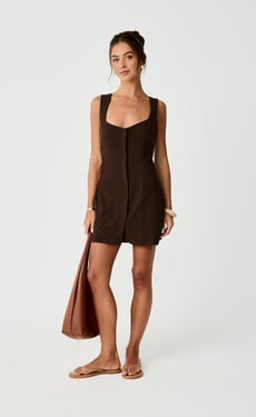 Conway Mini Dress (Chocolate) - US 2