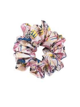 Satin Scrunchie Blue 80's Cirque - ONE SIZE / Blue