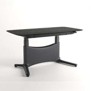 COLAMY LumiDesk All-in-1 Electric Height Adjustable Desk - 55.1"x 28.0" / Black Oak-Black / VENEER