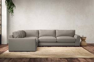 nkuku Guddu Large Left Hand Corner Sofa | Make To Order | Recycled Cotton Flax | No Colour