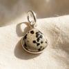 925 Sterling Silver Round Bezel Pendant Dalmatian