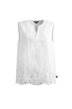 Weird Fish Poppy Scalloped Hem Blouse White Size 8