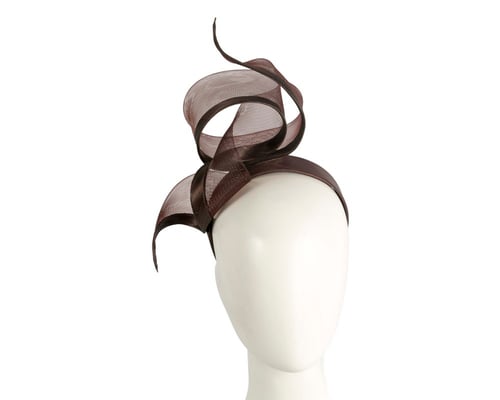 Sculptured chocolate racing fascinator by Fillies Collection