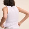White Ribbed Scoop Neck Vest Top