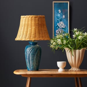 Smaller Bonello bedside lamp in blue