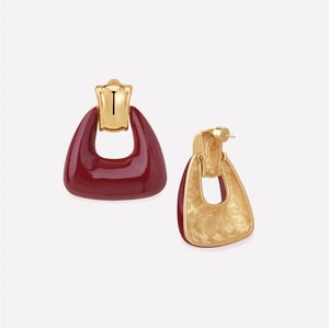 Ostuni Red Earrings/Ear Clip - Stud