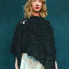 Scrunched Shawl Top in Black