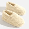 QE Home Wooly Fleece Slippers in Cloud, Beige, Large