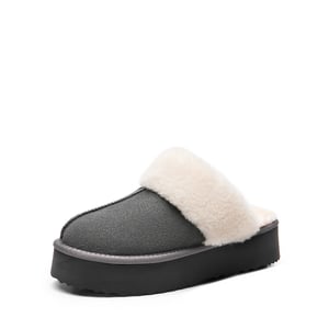DREAM PAIRS  FuzzyEasy Platform Slipper  Faux Fur Lining Platform Slippers