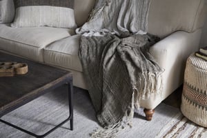 nkuku Munir Linen Throw | Textiles | One Size | Charcoal