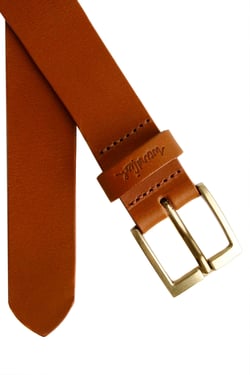 Weird Fish Penny Leather Belt Brown Size S/M