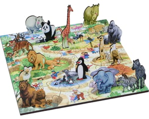Animal Park - Puzzle with 14 Stand-up Characters