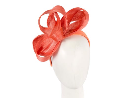 Orange abaca loops racing fascinator by Fillies Collection