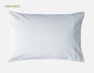 QE Home 310TC Bamboo Cotton Pillowcases in Pearl Blue (Set of 2), White, King