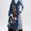 AKIRA Mila Patch Denim Trench Coat | Size Small