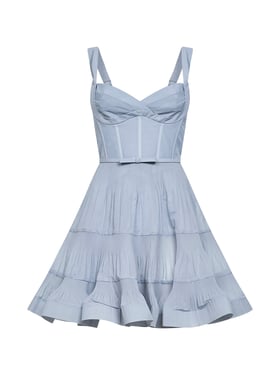 ZIMMERMANN | Steel blue pleated mini dress | Women | 3