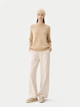 Organic Color $99 Cashmere Hat & Sweater - 2XL / Beige / WK203/AK98-02